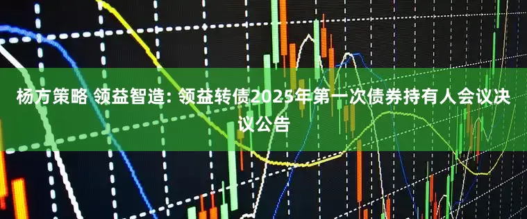 杨方策略 领益智造: 领益转债2025年第一次债券持有人会议决议公告