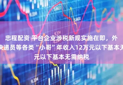 忠程配资 平台企业涉税新规实施在即，外卖员、快递员等各类“小哥”年收入12万元以下基本无需纳税