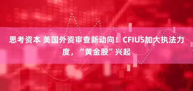 思考资本 美国外资审查新动向！CFIUS加大执法力度，“黄金股”兴起
