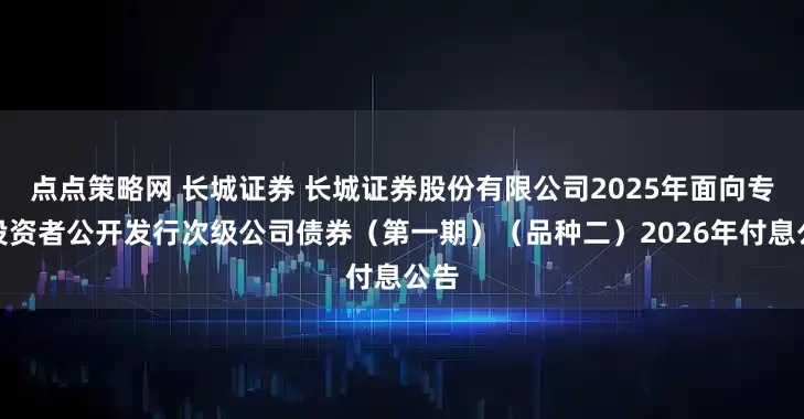 点点策略网 长城证券 长城证券股份有限公司2025年面向专业投资者公开发行次级公司债券（第一期）（品种二）2026年付息公告